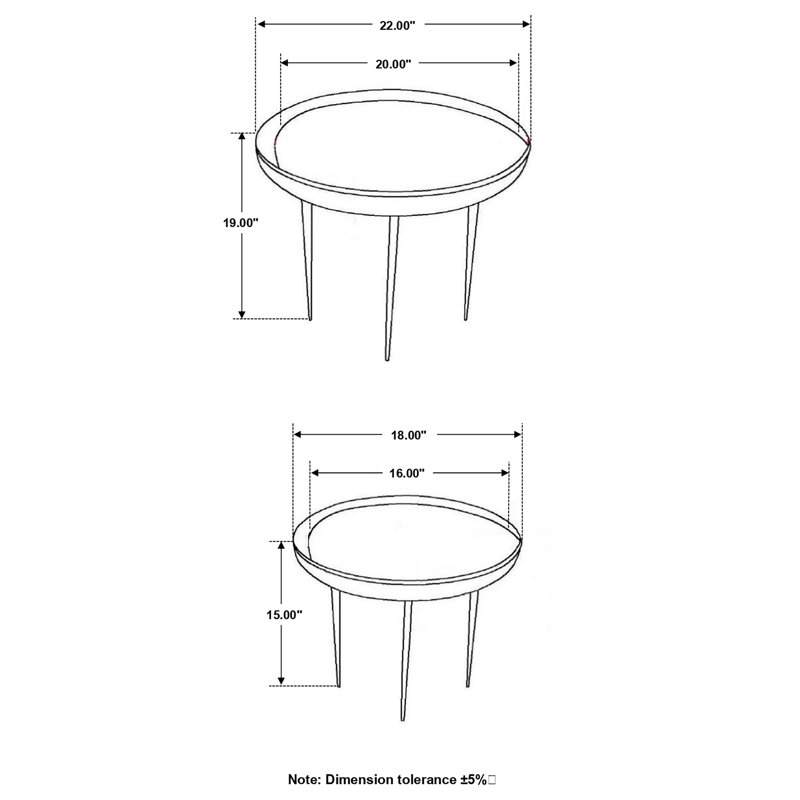 Tables gigognes 2 pièces Artura, Brown