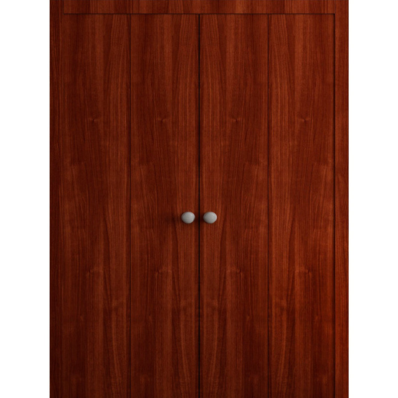 Portes coulissantes doubles pour garde-robe coulissante - ESSENTIEL 8001 - Ensemble de quincaillerie de moulures à moulures robustes - Portes de garde-robe de chambre en bois massif
