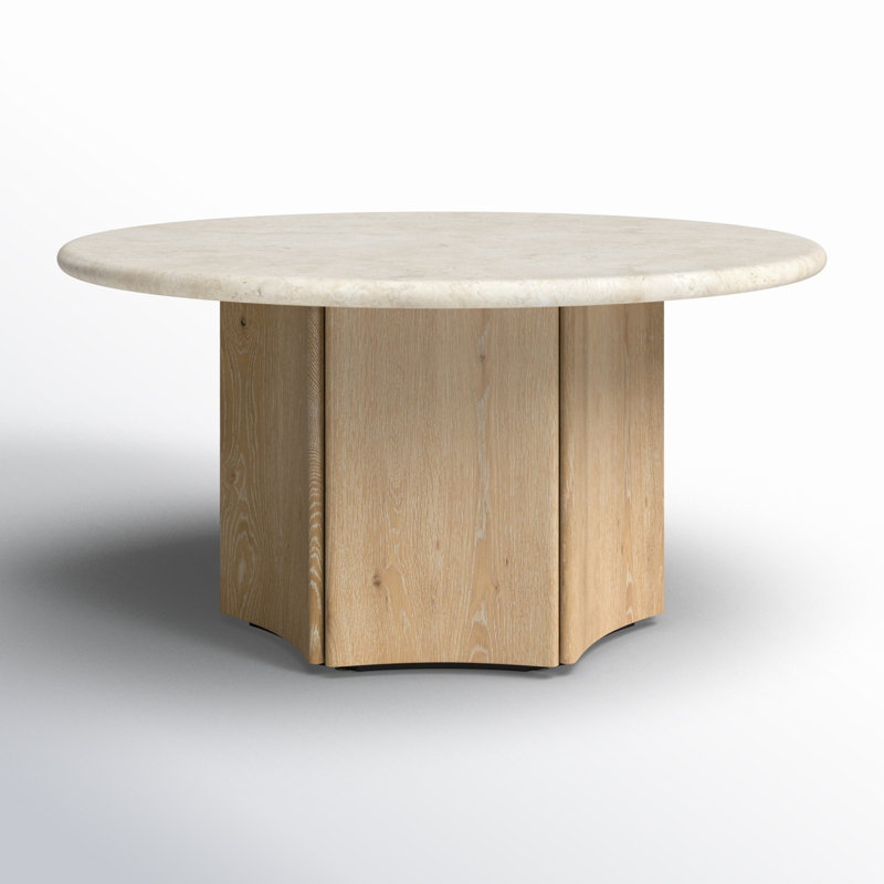 Oja 59" Pedestal Dining Table, Natural