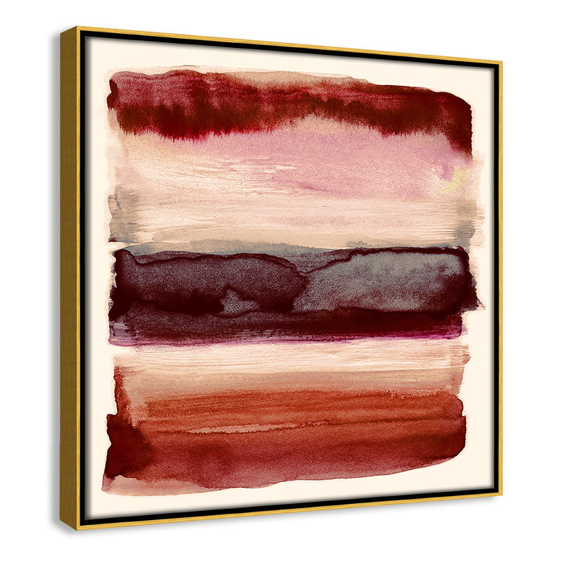 «Burgundy Sky II» par Nan, H 13,5 po x l 13,5 po, Or