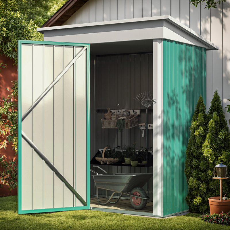 Outdoor 5 ft. W x 3 ft. D Material Storage Shed, Green