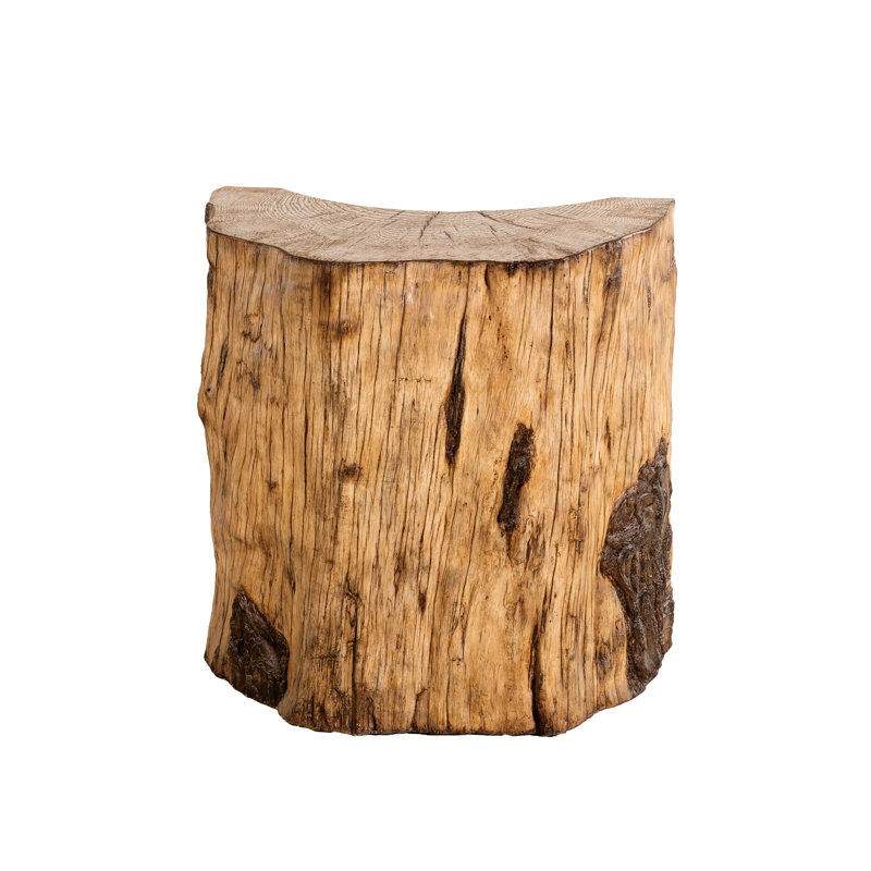 Table de bar d'extérieur imitation souche d'arbre de 101,6 cm (40 po) avec rangement intégré, résistante aux intempéries