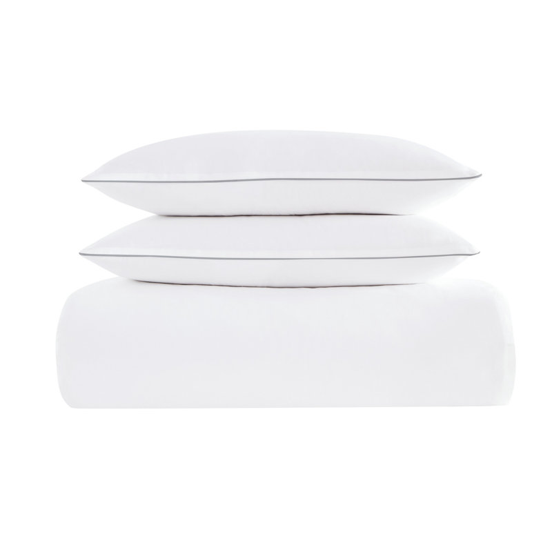 Christian Siriano NY® 300TC Cotton Sateen Duvets, Full/Double Duvet Cover + 2 Standard Shams, White