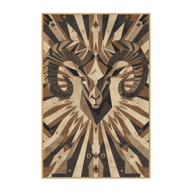 Machine Washable Pantelie Bold & Eclectic Modern Starburst Rug in Brown – LightBrown Binding, 8 x 10