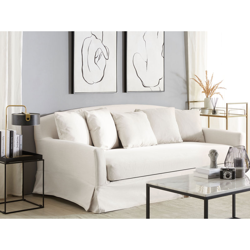 Abdulbaki Box Cushion Sofa Slipcover, White