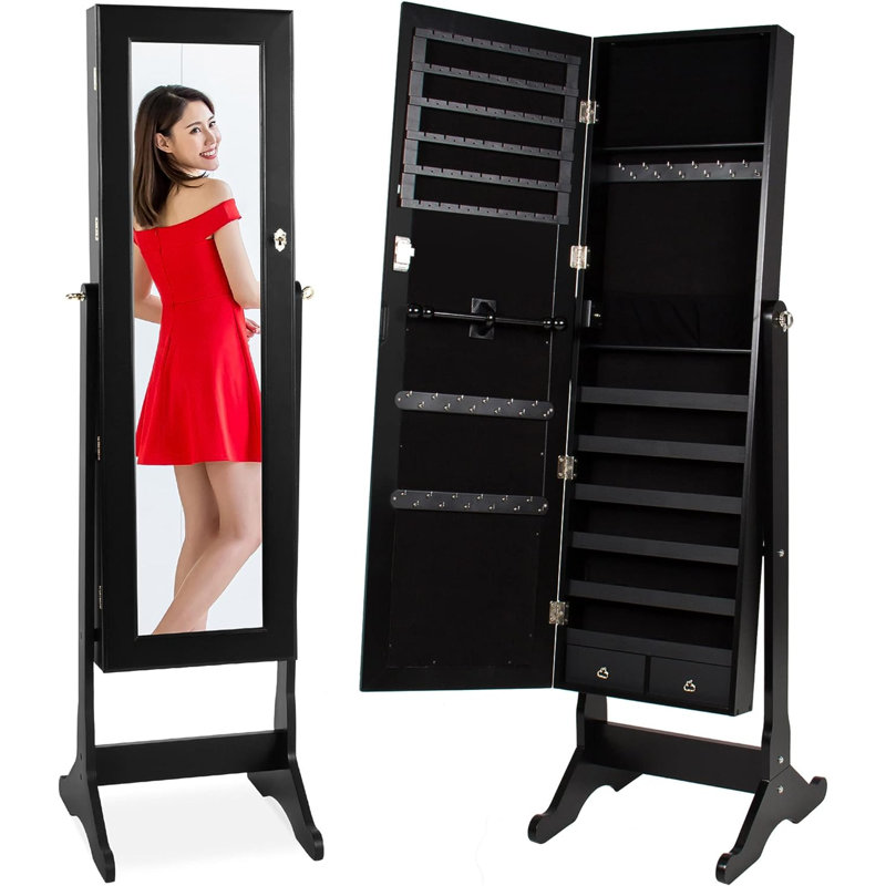 Armoire à bijoux sur pied de 18 po de largeur