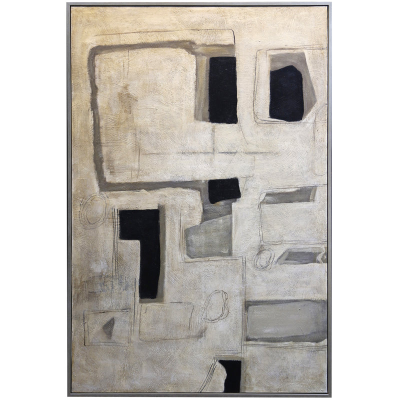 Acute Framed Canvas Art - Hand Painted Abstract - 1.5 Inch Frame