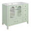 Meuble-lavabo avec quatre tiroirs et deux portes à fermeture en douceur, rangement pour salle de bain avec portes en verre