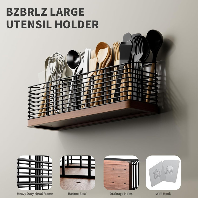 Matte Black Metal Cutlery Rack