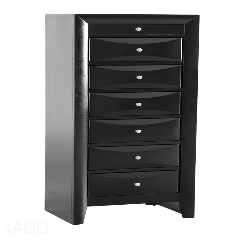 Commode 7 tiroirs pour la lingerie, noire