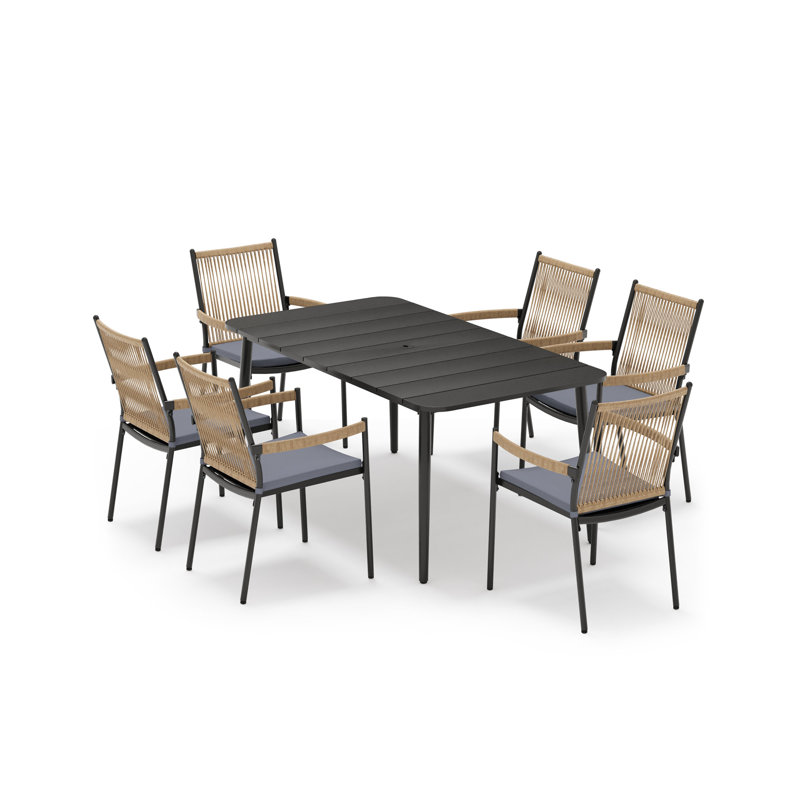 Shaeffer 7 Pieces Outdoor Patio Dining Set with Cushions