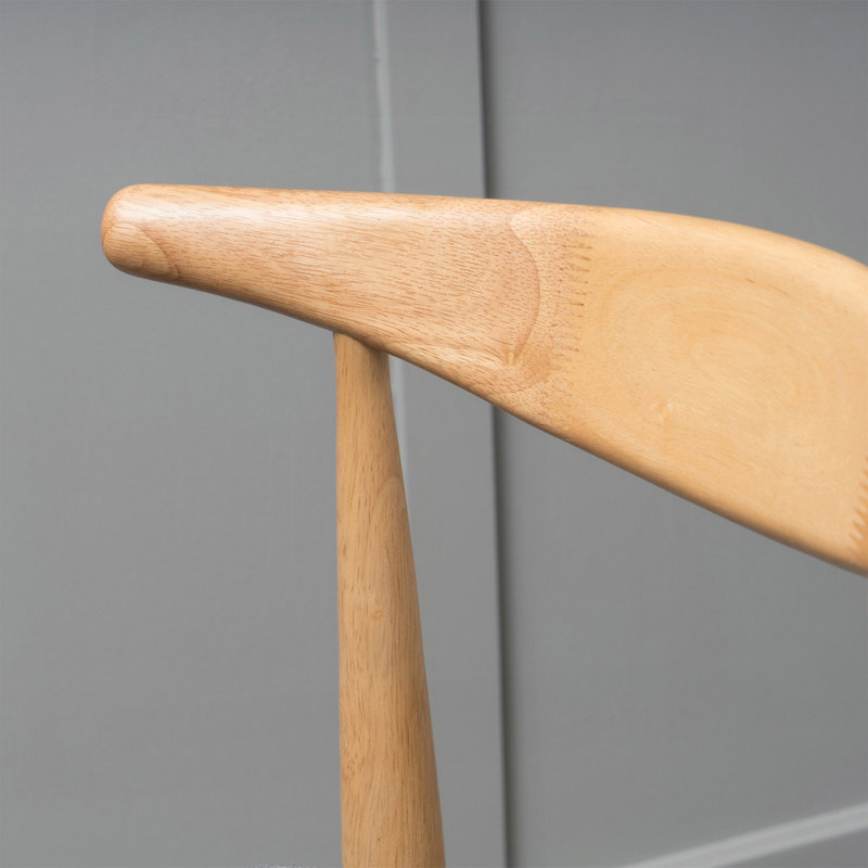 Ensemble de chaises de salle à manger Vintage avec dossier ergonomique en bois d'hévéa, Naturel, gris