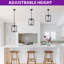 Luminaire suspendu à 1 lumière à intensité variable pour îlot de cuisine (ensemble de 3)