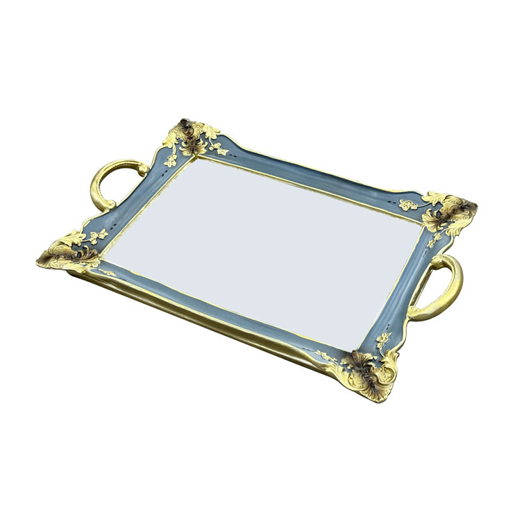 Vintage Carved Mirror Tray