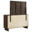 Commode 6 tiroirs et miroir brun chaud