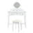 White Makeup Vanity And Stool With Reversible Mirror, Elegant Design For A Timeless Look, 5 Drawers Of Various Sizes, Molding On Table Legs, Organized Storage,