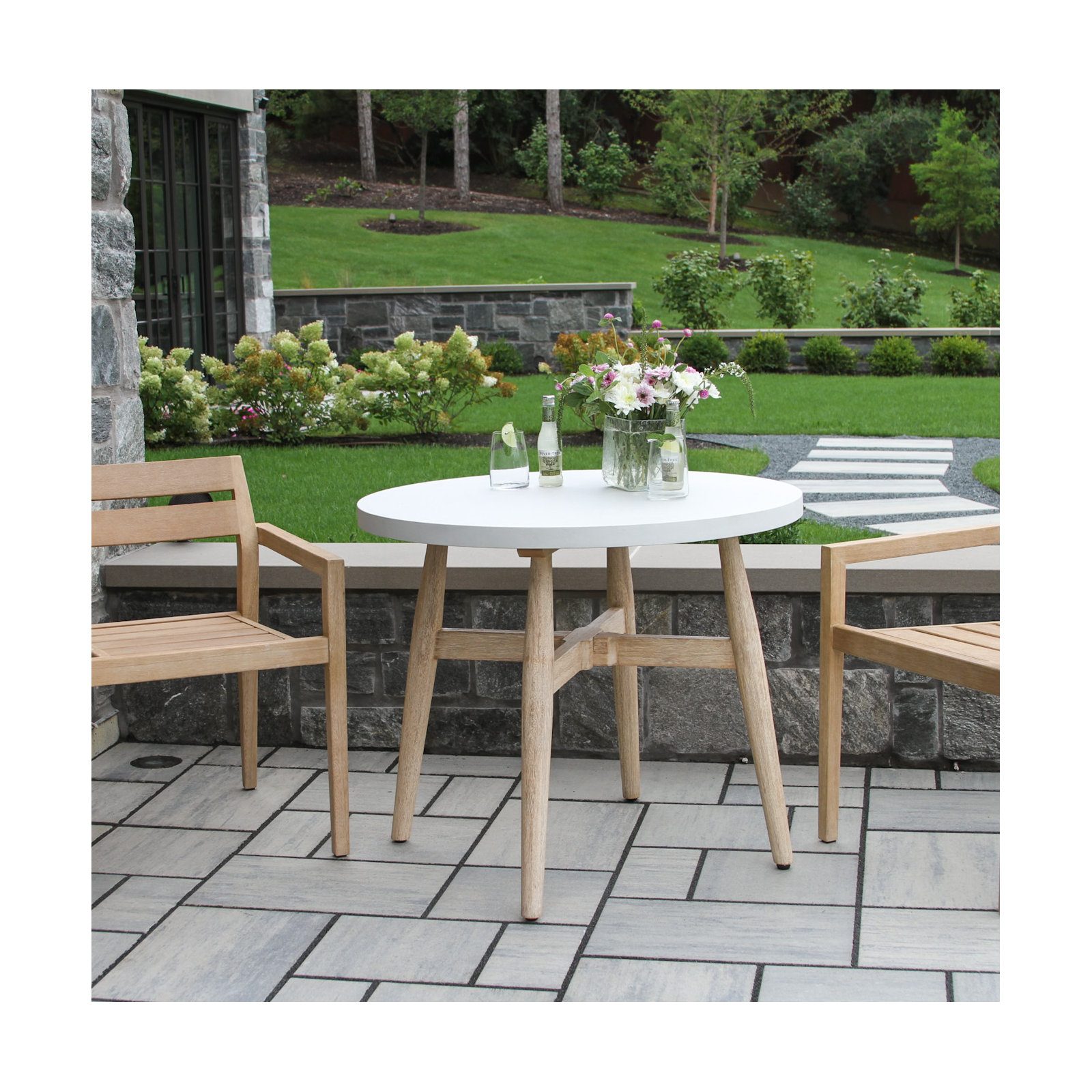 Posey Antique Wash & Ivory Composite Bistro Table