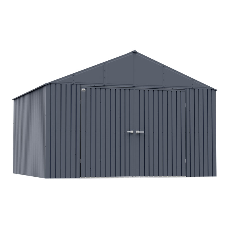 Elite Steel Storage Shed, 12X12, Anthracite, Anthracite