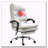 Vinsetto Microfibre Executive Massage Office Chair, Computer Desk Chair,Heated Reclining Chair With Footrest,Double-Tier Padding,Swivel Wheels,Cream White