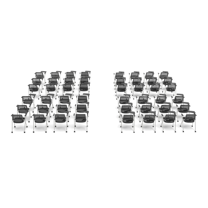 Novelty 48 Person Flip Top 22'' L Modular Training Table and Chair Set with Casters