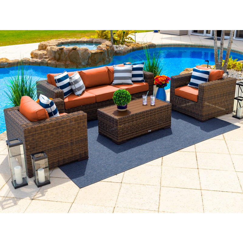 Centralmont 5 - Person Patio Conversation Set with Cushions, Tuscan
