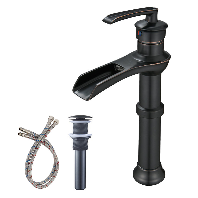 Single-Hole Single-handle Bathroom Faucet with Drain Assembly, Oil Rubbed Bronze