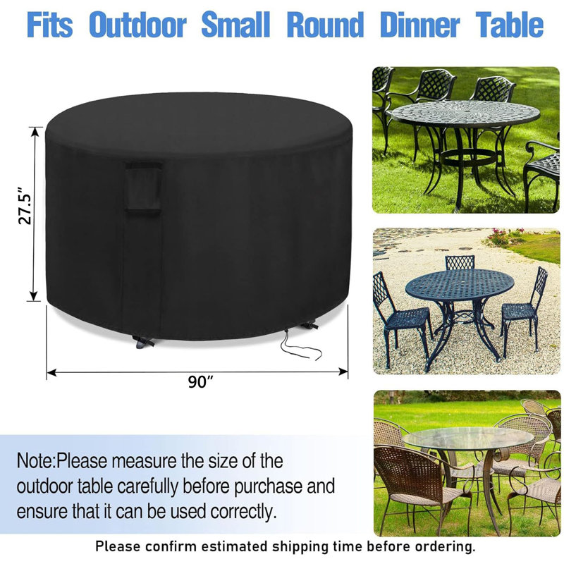 Waterproof Outdoor Round Table Cover Patio Furniture Cover for All Weather Resistant