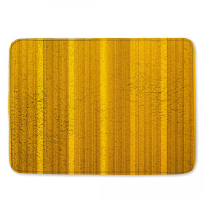 Yellow Vertical Stripes Bath Mat