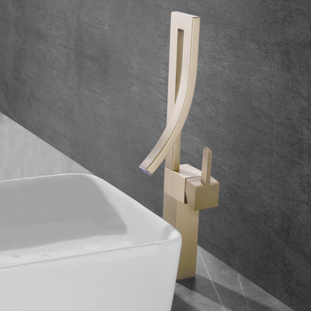 Bathroom Faucet Gold Brushed Vessel Sink Faucet Solid Brass Tall Faucet With Water Supply Hoses Designer Collection