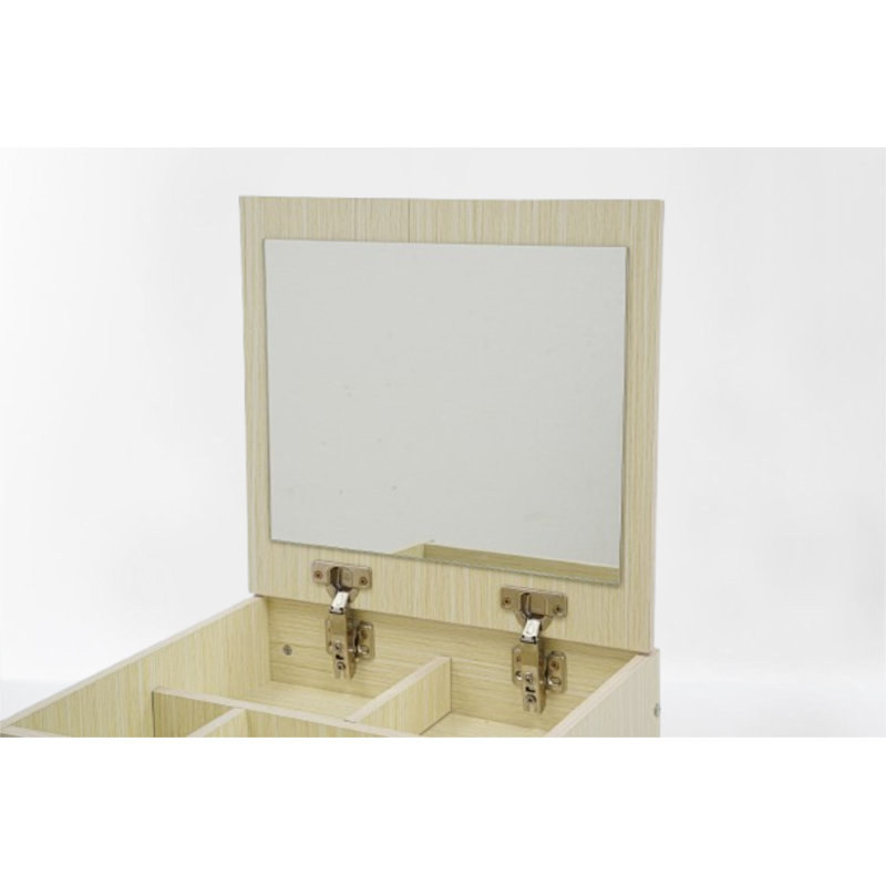 Table de coiffeuse avec miroir et tabouret, Ivoire ivoire