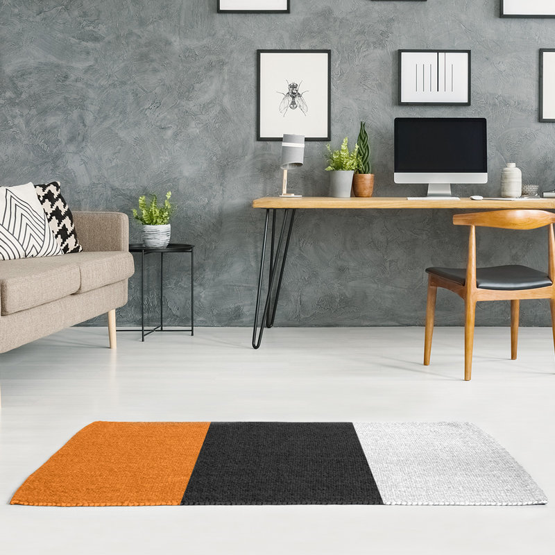 Tapis orange/noir, Rectangle 5 pi x 7 pi