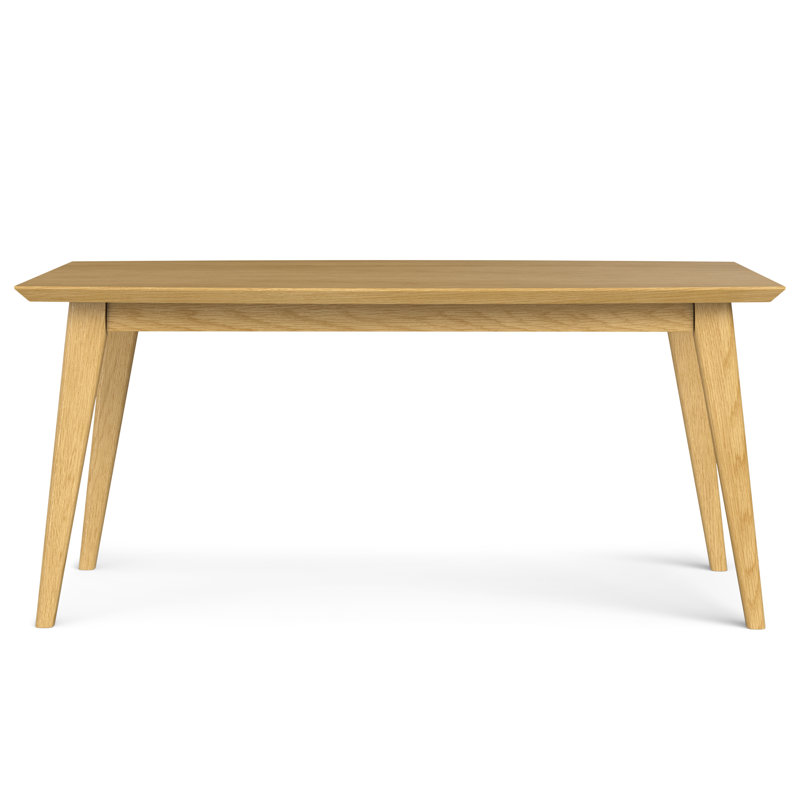 Mid-Century Modern Oak Wood Rectangular Dining Table for Six