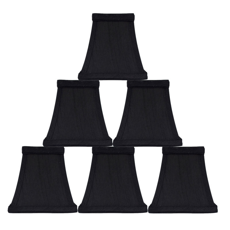 Silk Square Candelabra Shade, Black, 5" H x 5" W x 5" D