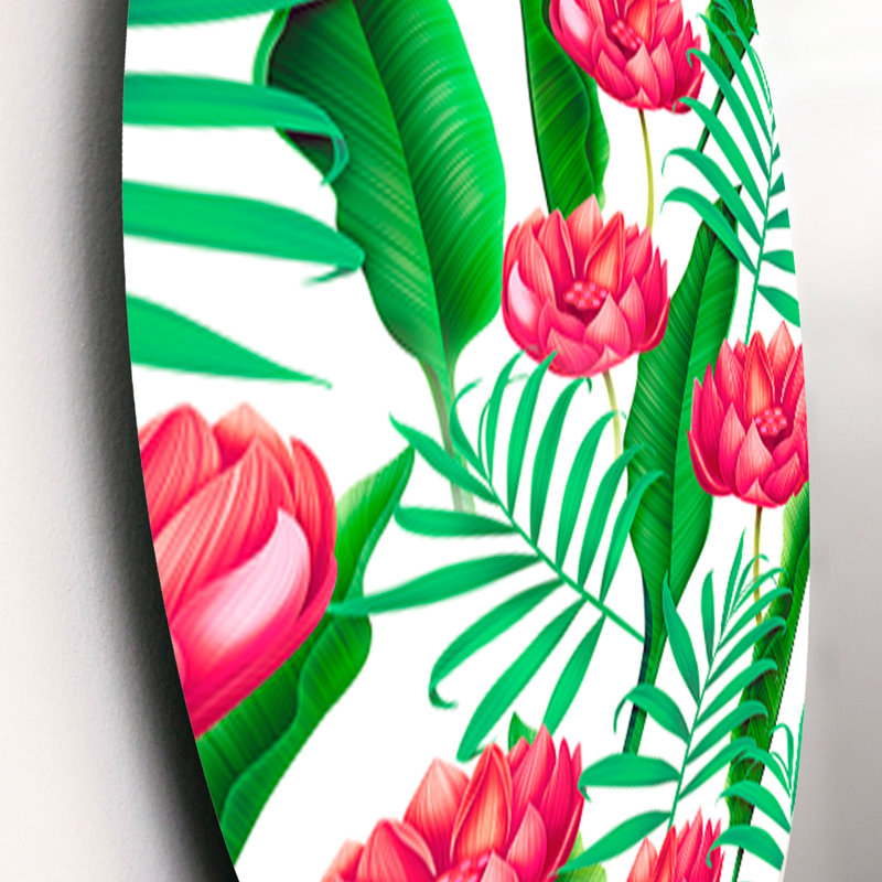 Ensemble de 3 décorations murales fleurs tropicales