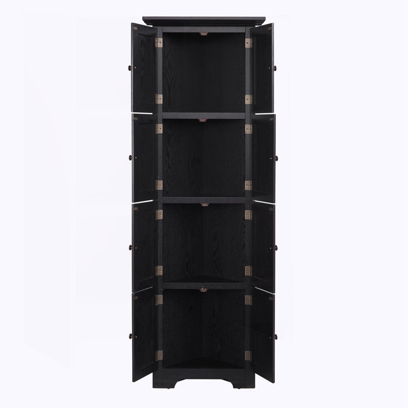 Armoire de coin et tablettes, Noir
