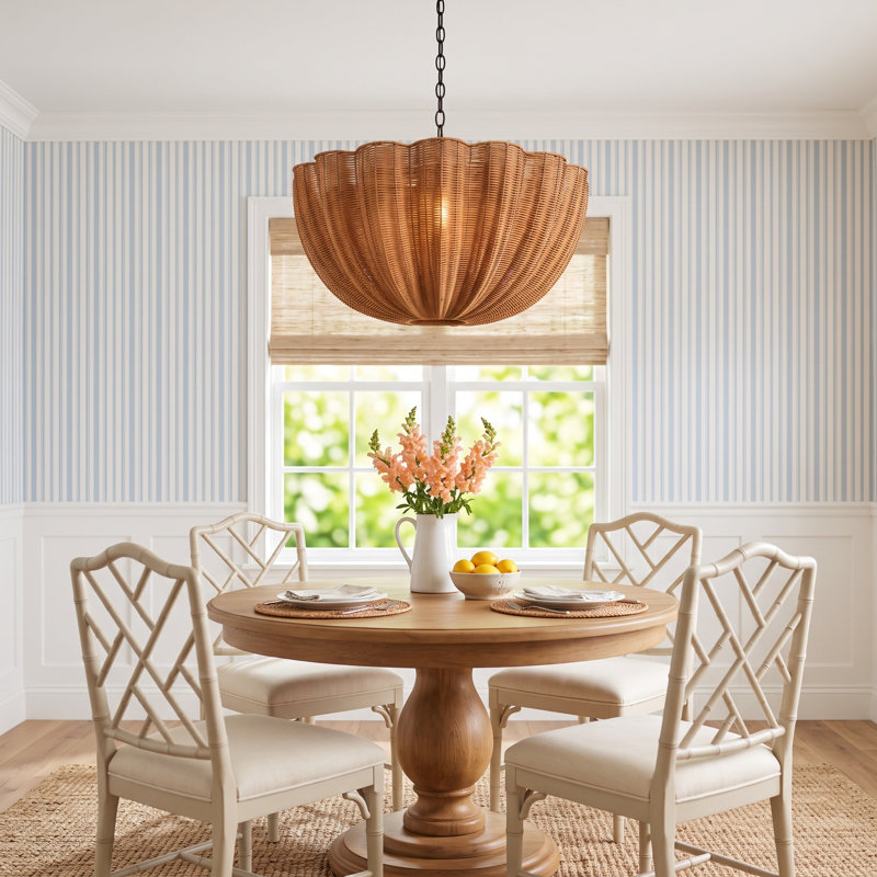 4-Light  Rattan Chandelier
