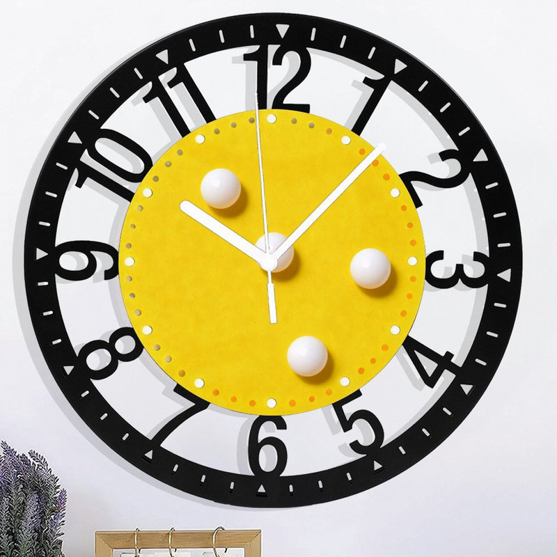 Horloge murale ronde en fer 10 po avec mouvement à quartz silencieux, chiffres arabes, impression UV, Tennis de table