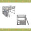 Lit mezzanine double avec bureau et tablettes, deux tiroirs intégrés-404015028-404015018