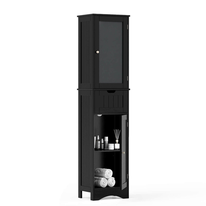 Armoire à linge autoportante Ajdina, Noir