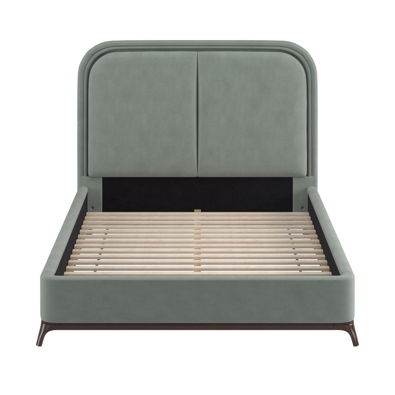 Lit plateforme tapissier Savannah, Grand, Bleu