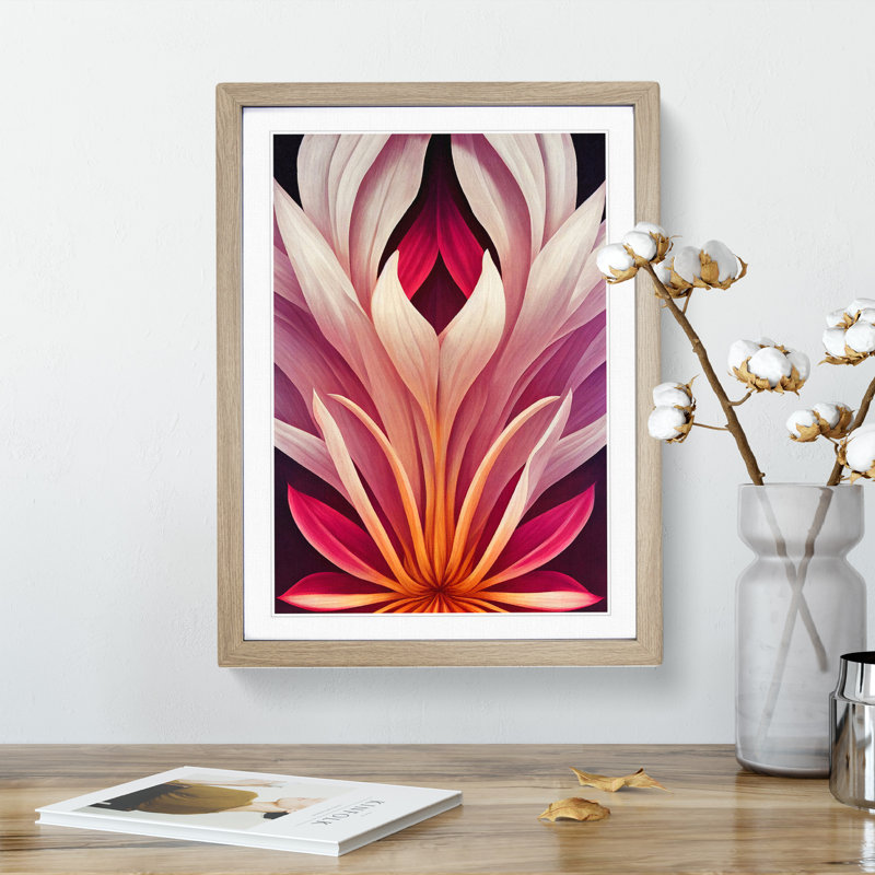 The Inquisitive Flower - Single Picture Frame Print, 64cm H x 46cm W x 2cm D, Oak Framed