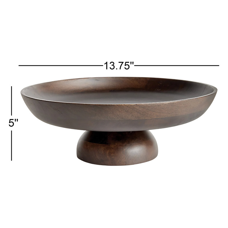 Wood Serving Bowl, Dark Brown