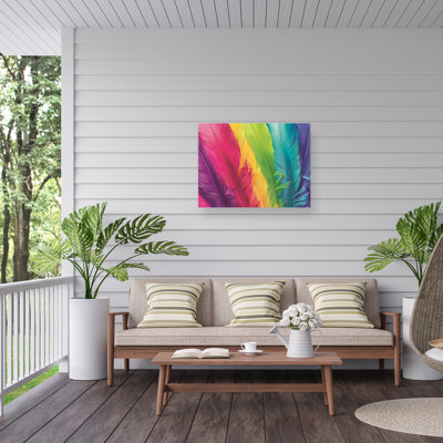 Michael David Ward Feather Rainbow Outdoor  Canvas