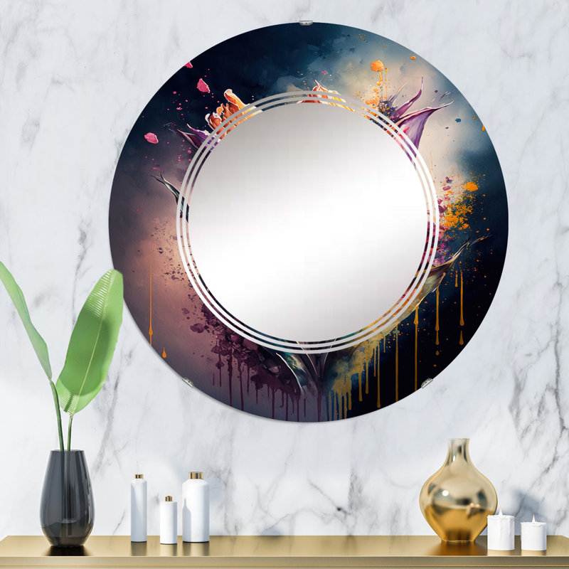 Plutarco Colorful Tulip I - Miroir mural tulipe floral, 32 po x 32 po