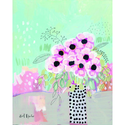 Dots & Flowers - Impression sur toile tendue