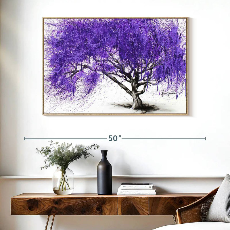 Rendez-vous au Jacaranda, Cadre flottant en bois naturel, 40 po x 27 po