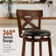 Tabouret de bar pivotant rembourré de 66 cm (26 po) avec cadre en bois massif pour la cuisine-132835194-132835195