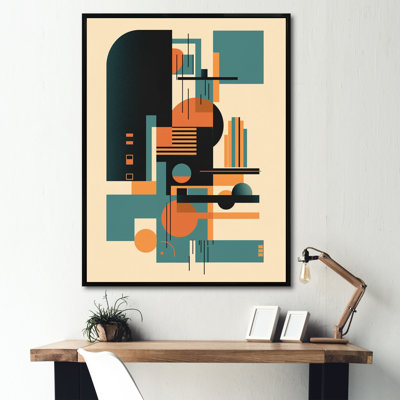 Art mural bleu et orange minimaliste symphonie IV - minimalisme salon