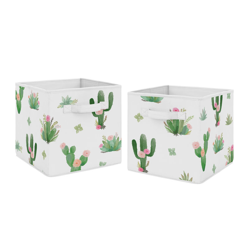 Cactus Floral Fabric Bin
