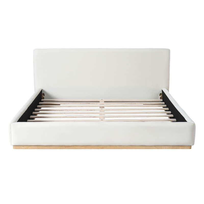 Élégant lit tapissier avec cadre, nouvelle expérience de sommeil confortable, Grand lit